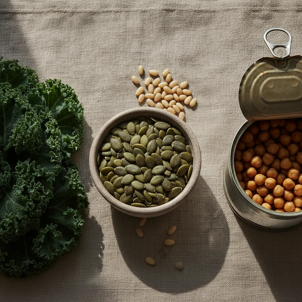 Pumpkin seeds and legumes for zinc
